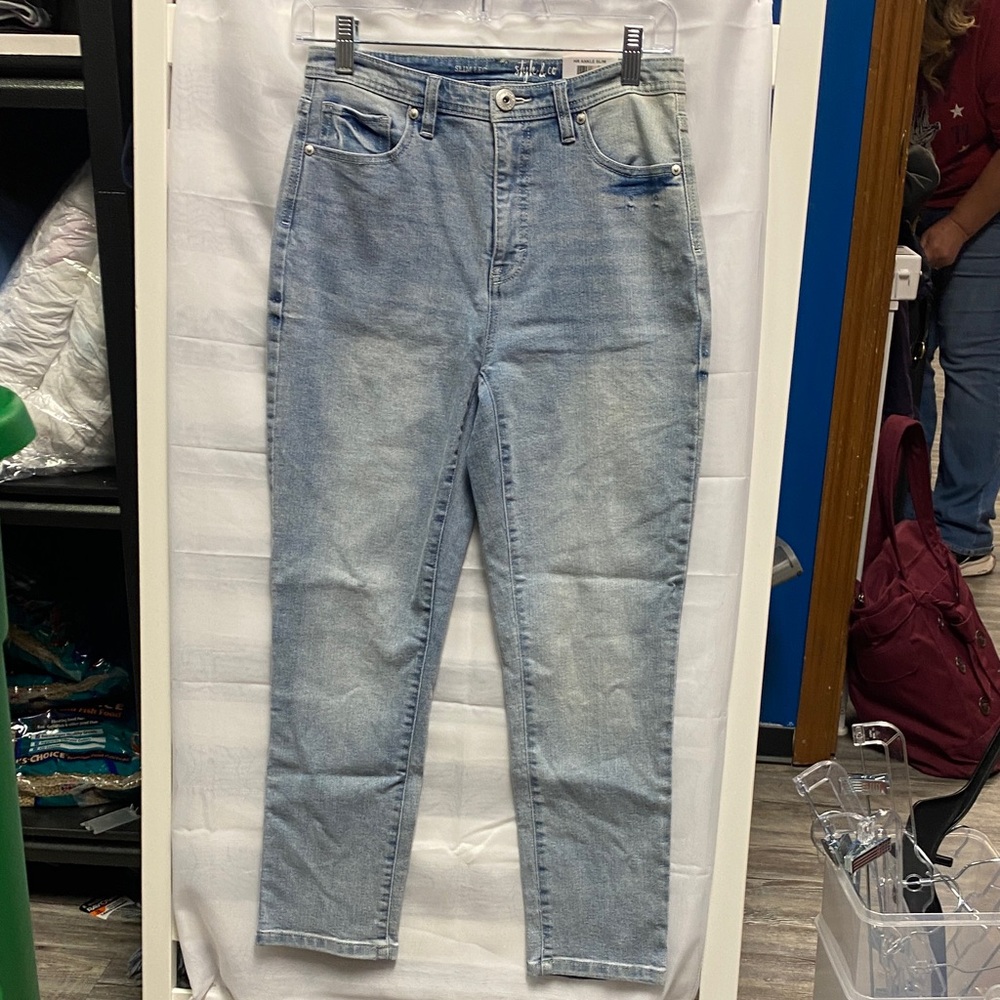 Style & Co. High-Rise Ankle Slim Jeans, Size 2P